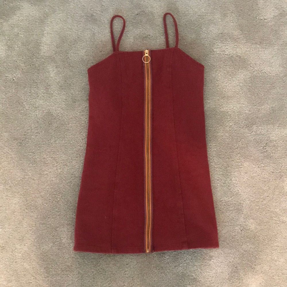 Forever 21 Girl’s Red Denim Zip-up Dress